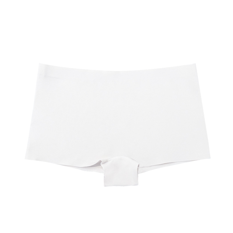 Calzoncillos Boxer base Amazon para mujer sin rizar entrepierna de algodón antideslizante cintura media calzoncillos Boxer sin costuras de seda de hielo claro