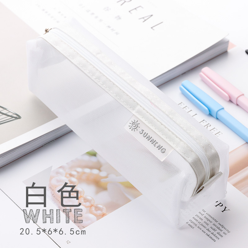 新学期用品、クリエイティブな文具、かわいい透明メッシュ鉛筆バッグ、見栄えの良い小学生、ニッチな大容量|undefined