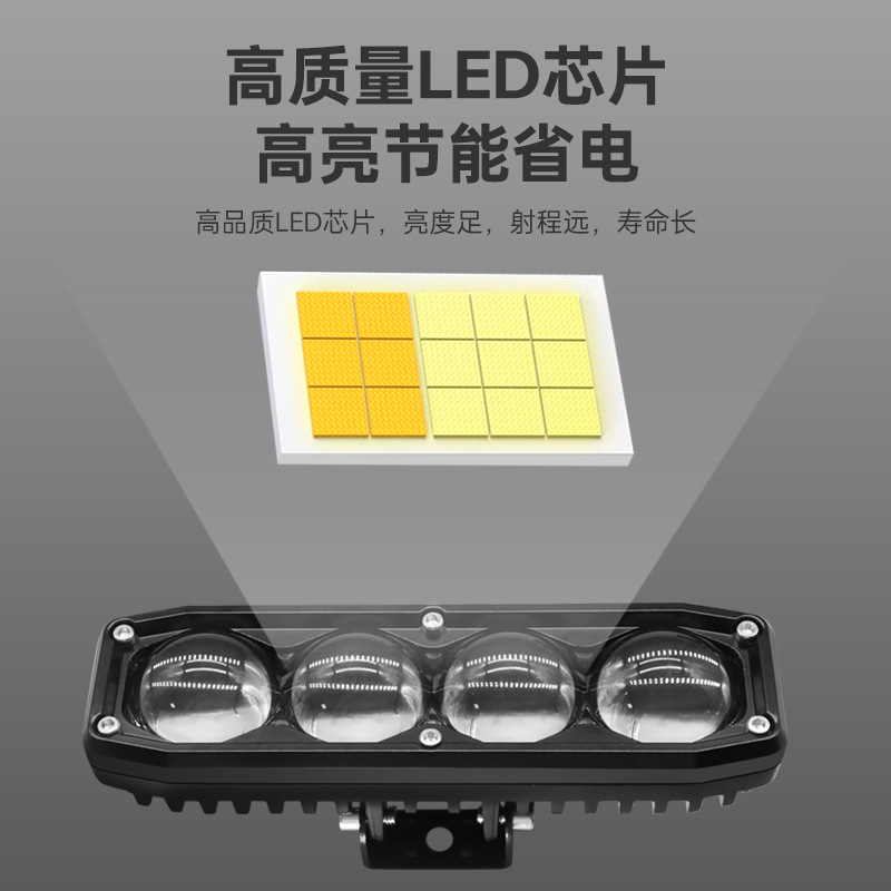Accesorios de luz de motocicleta LED transfronterizos lente de doble luz aluminio metal aluminio carro eléctrico faro externo lámpara de aluminio