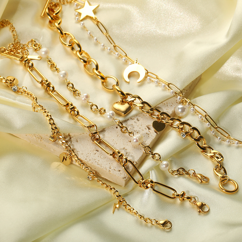 Cuban Link Chain Curb Chain, cable chain Chain Type Simple Style Classic Style Geometric 304 Stainless Steel Cuban Link Chain Curb Chain Cable Chain Bracelets In Bulk