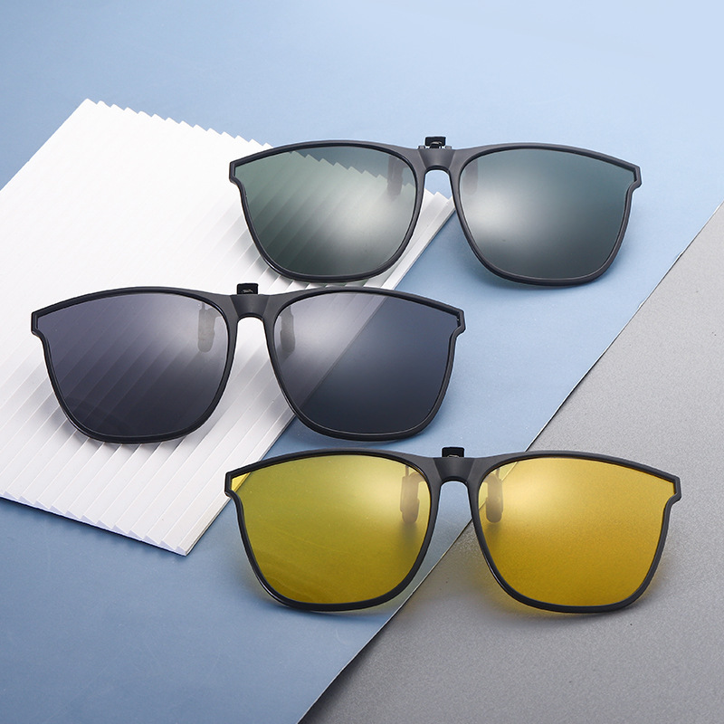 2021 New Cross-Border Fashion Large-Frame Tr Polarized Sunglasses Clip-On Travel Fishing Prescription Sunglasses for Men and Women