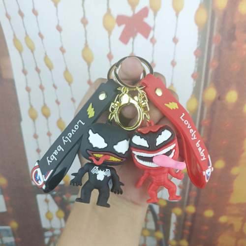 Super Marvel Hero Venom Plush Keychain Decor Venom Lethal Guardian Car Keychain Charm