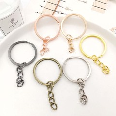 1 個 25/30 ミリメートルキーリングチェーンマルチカラーオプションキーホルダー鉄キーリング diy 基本ジュエリーアクセサリー