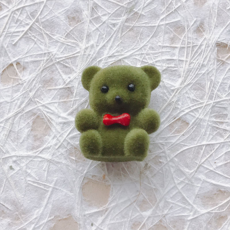 35g Weight Pendant Jewelry Making Type Charms Classification 10 PCS/Package Quantity Flocking Material Bear Pattern All Seasons Season Cute Style 10 PCS/Package Flocking Bear Pendant 10