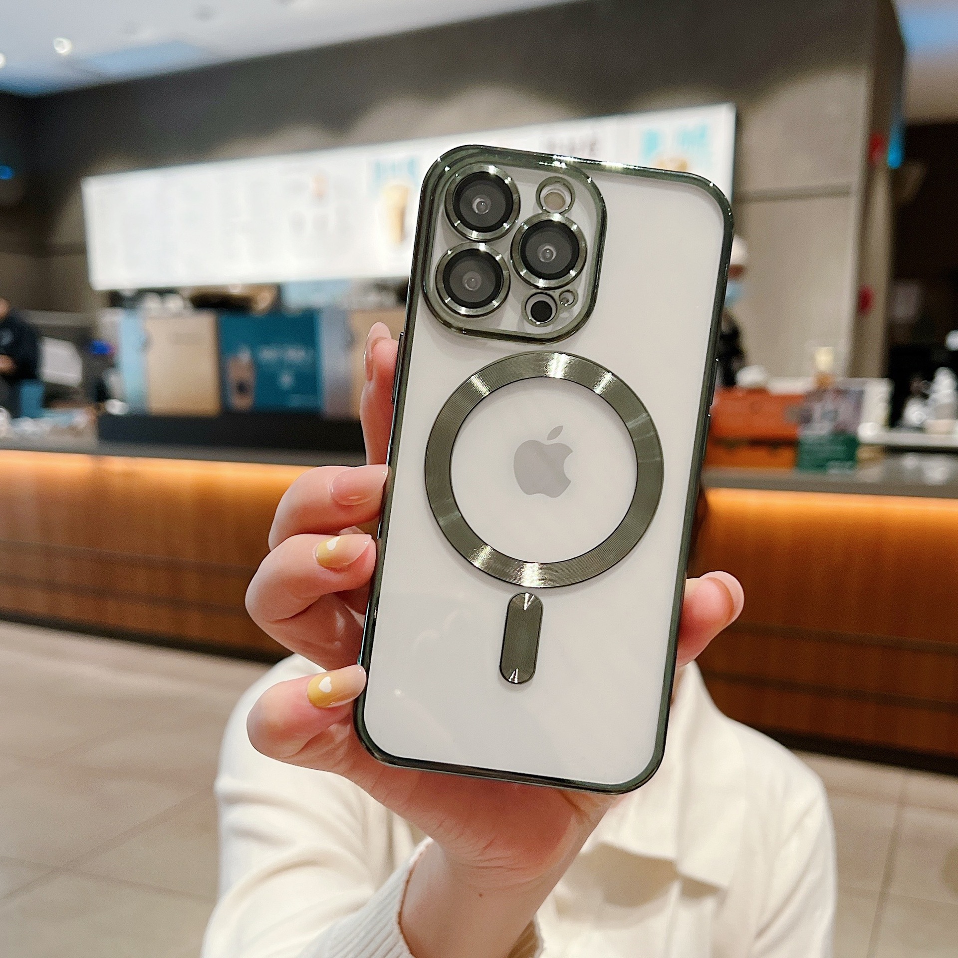 Funda para iPhone 17 con galvanoplastia y adhesión magnética MagSafe, compatible con Apple 16 Pro Max, cubierta transparente de cobertura total 15.