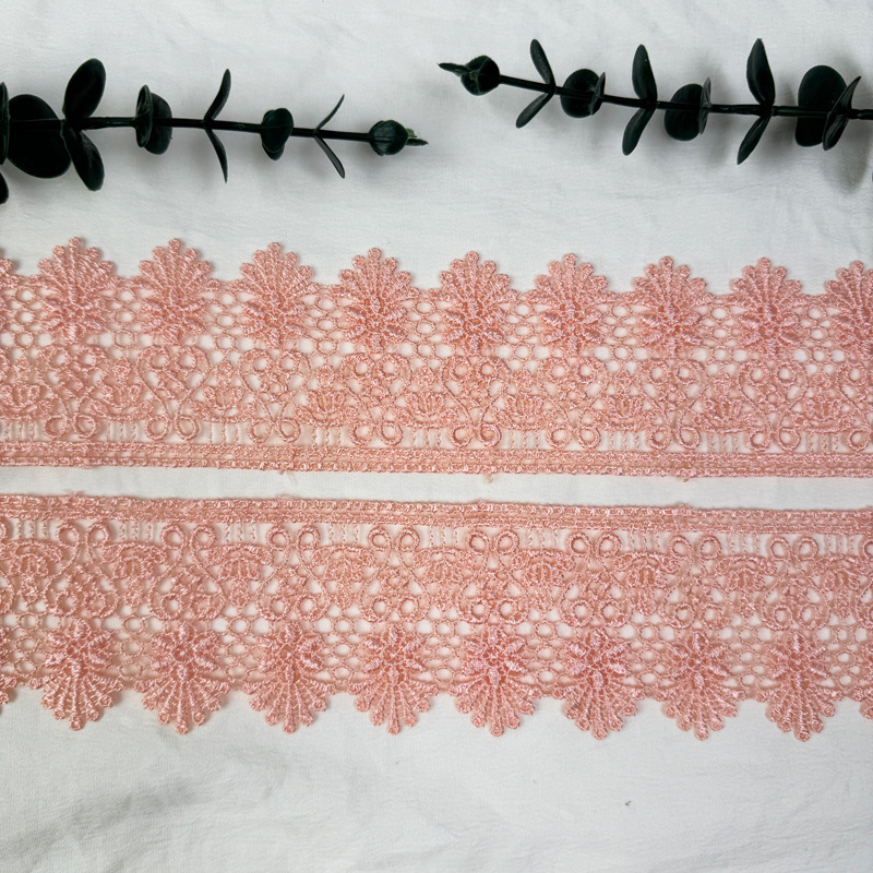 Inventario de 6CM códigos de barras de encaje multicolor ropa infantil cortina de falda para el hogar decoración de encaje accesorios solubles en agua