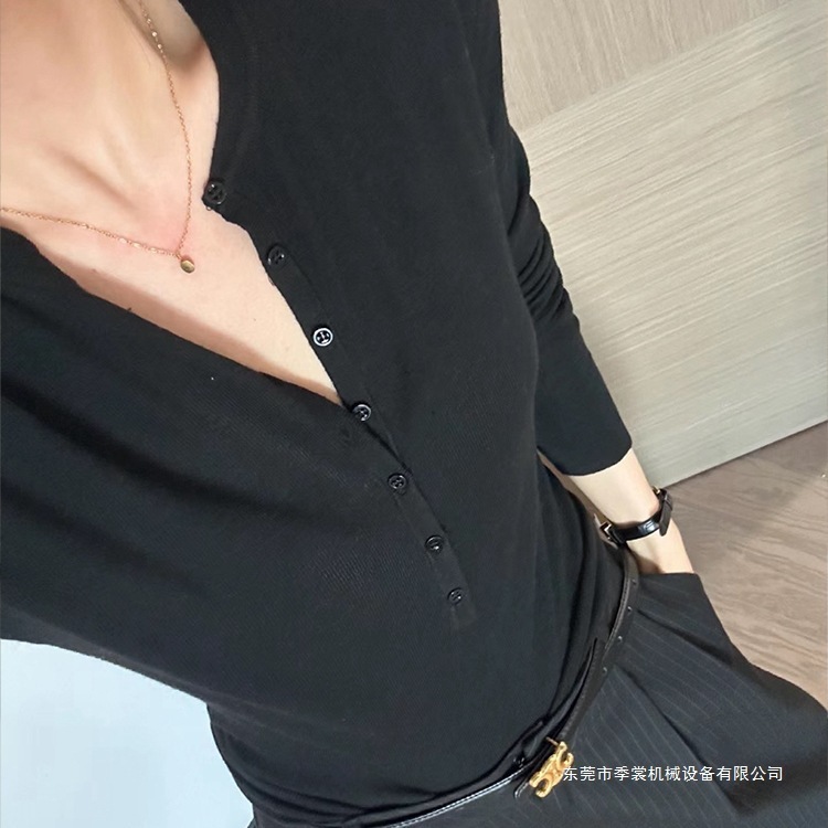 老钱感V领针织打底衫女2025秋季修身内搭羊毛衫复古毛衣上衣|undefined