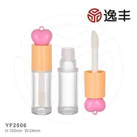 网红圆柱爱心顶盖唇彩管唇釉瓶唇蜜管唇妆包材逸丰工厂批发可定制