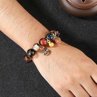 Fragrant gray glaze bracelet ancient method bracelet jewelry men and women swallow gold beast colorful wholesale glazed beads