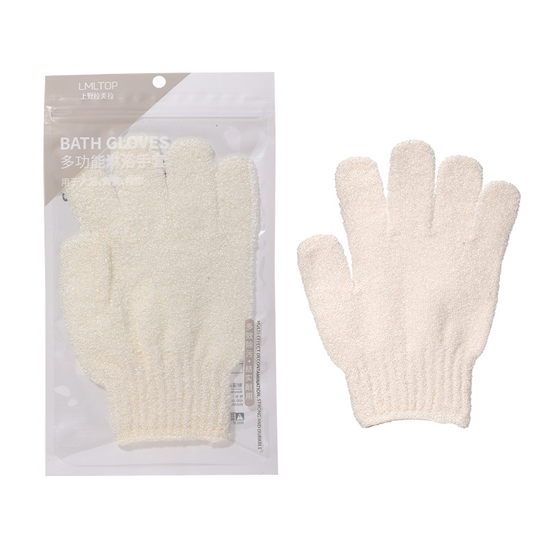 LMLTOP guantes de baño de doble cara exfoliantes de barro, herramientas de exfoliación, herramientas de exfoliación, guantes de baño de cinco dedos C070