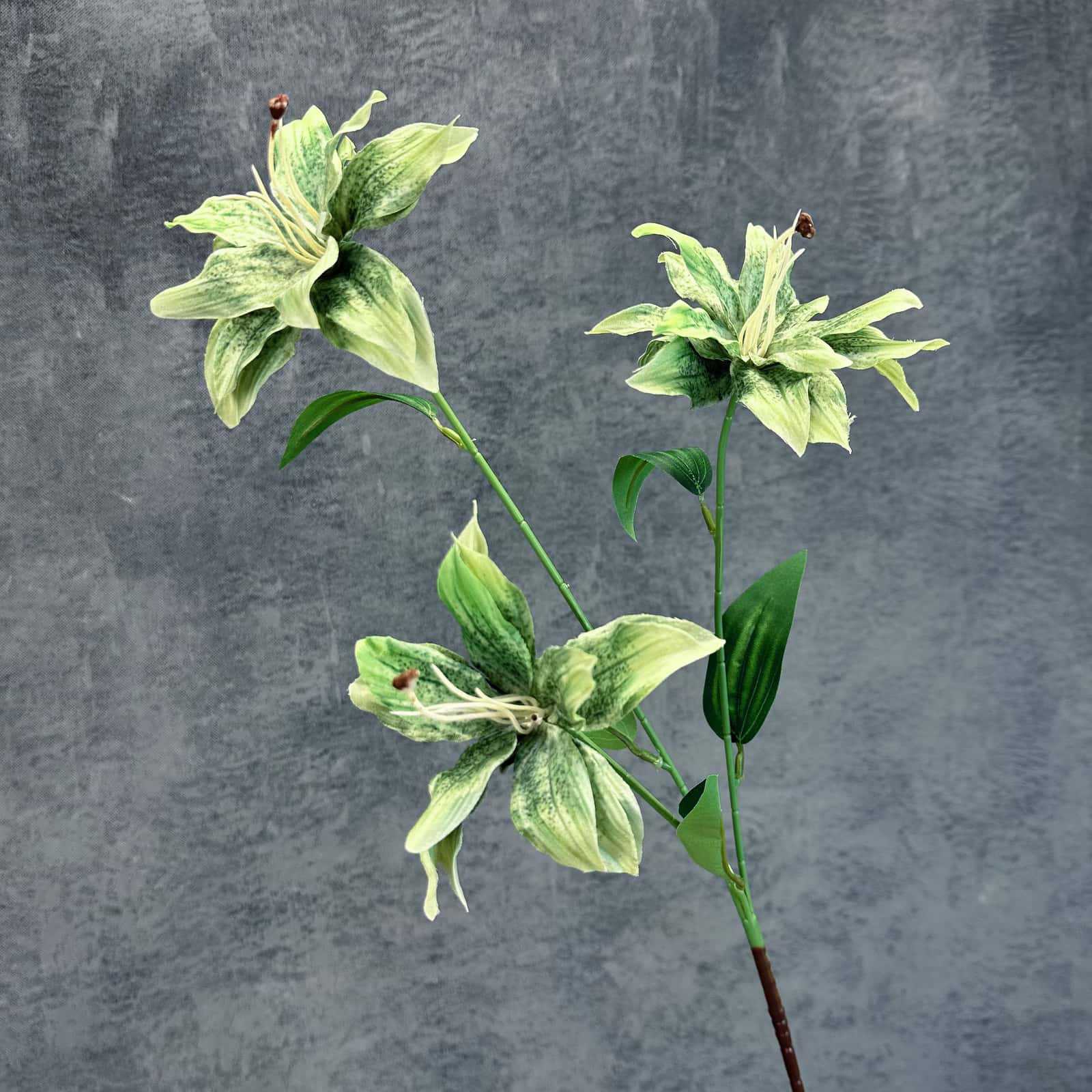 Impresión de flores de simulación 3 cabezas lirios decoración del hogar decoración de bodas decoración de flores falsas al por mayor
