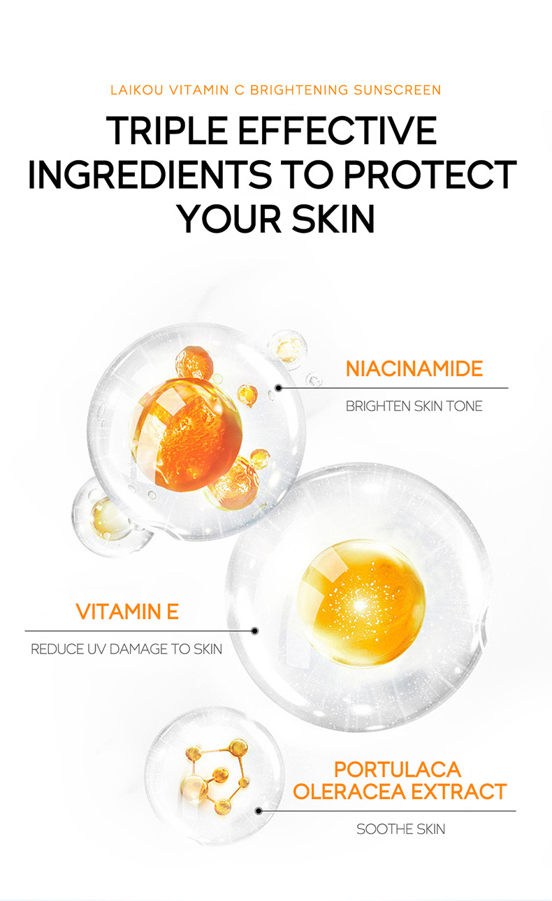 LAIKOU Vitamin C sunscreen Cream 50g from the manufacturer's supply brightening skin tone and moisturizing undefined