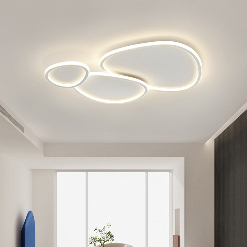 客廳現代燈新款創意鵝卵石吸頂燈led吸頂燈極簡主臥室燈中山燈具