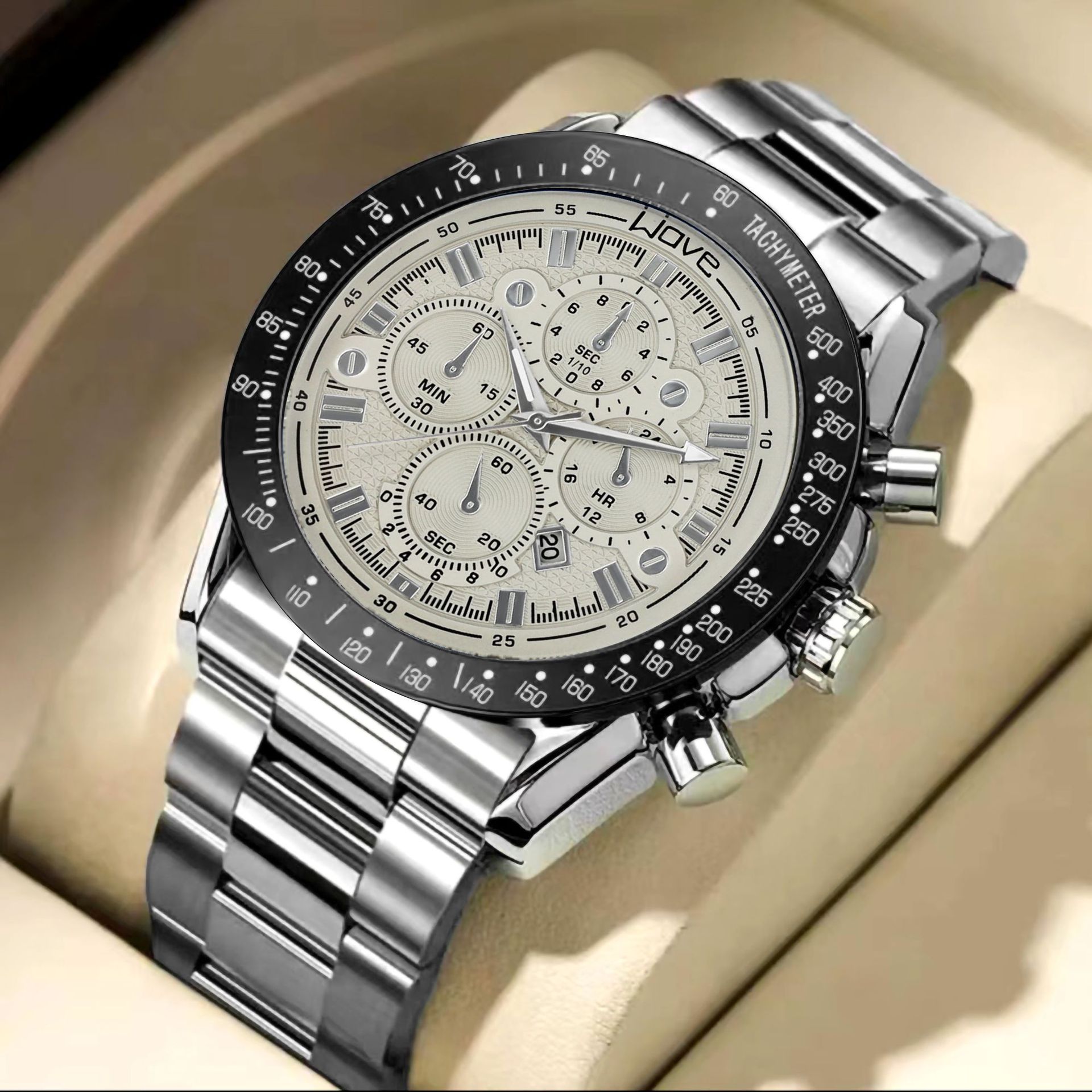 Orologio da uomo al quarzo con cinturino in acciaio e data_voghion.com