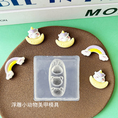 シリコーンネイルアートモールド三次元レリーフウサギの頭クマの頭の形クリエイティブ DIY マニキュア接着剤ネイルデコレーションツール