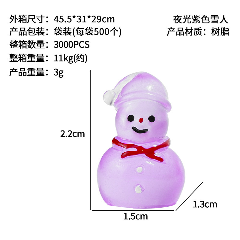 Escena de nieve pequeños adornos muñeco de nieve luminoso Navidad nuevo lindo muñeco de nieve luminoso micro paisaje accesorios de decoración de escritorio