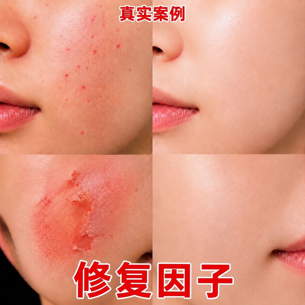 Repair factors thicken the stratum corneum, promote the growth of freckles, moles, and ice crystals after surgery, and provide facial repair peptides.