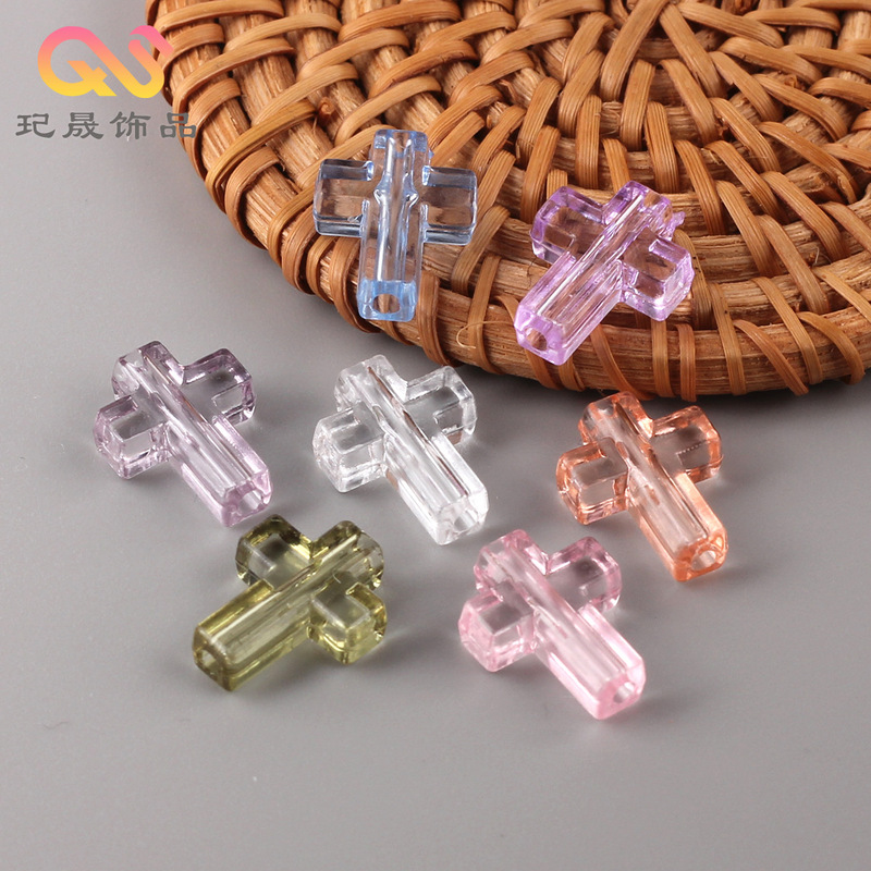 Transparent Imitation Crystal Perforated Cross Beads DIY Ice Transparent Loose Beads Bracelet Necklace Bracelet Jewelry Accessories Wholesale Transparent Imitation Crystal Perforated Cross Beads DIY Ice Transparent Loose Beads Bracelet Necklace Bracelet Jewelry Accessories Wholesale
