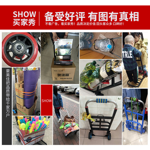 Hand-pulled cart vegetable shopping cart foldable portable wheeled suitcase trolley cargo moving hand truck home small pull cart