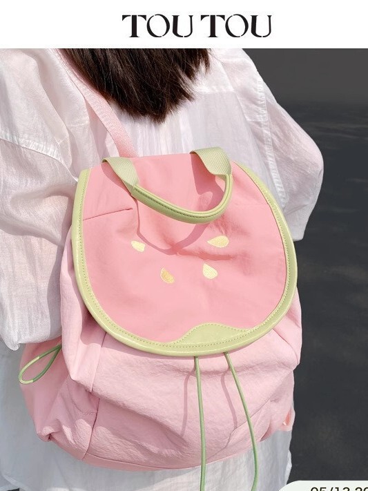 1 個の卸売 TOUTOU 新しいカレッジスタイルのバックパック夏のガーリー多用途通勤旅行小さなバックパック|undefined