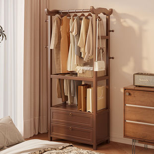 Floor-Standing Clothes Rack with Drawer, Coat Rack, Bedroom Bag Rack, Bedside Clothes Storage, Vertical Clothes Rack