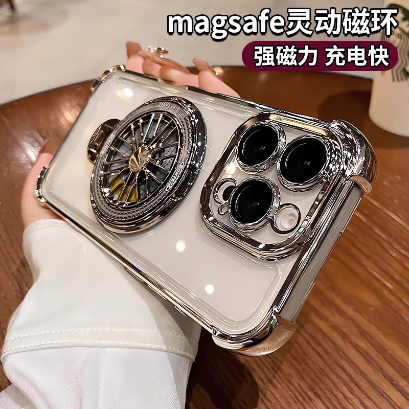 Apple 16 携帯電話ケースに適した回転ジャイロ スタンド付き iPhone15ProMax 四隅落下防止保護カバー 14|undefined