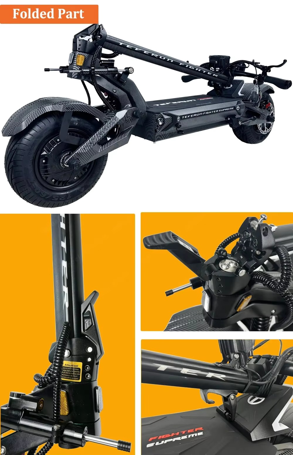 TEVERUN fighter 11, Superme 7260R V6 scooter folding kit