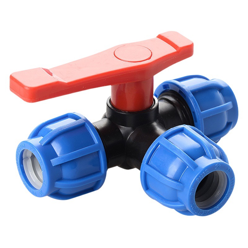 Pe válvula de bola conector rápido de fusión en caliente libre de reparación tee válvula accesorios de tubería 20 4 puntos 25 32 accesorios de tubería de agua del grifo