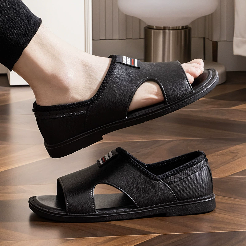 Мужские летние сандалии с мягкой нескользящей подошвой, открытый носок, пляжная обувь, модная обувь для улицы, сандалии для вождения, папины сандалии