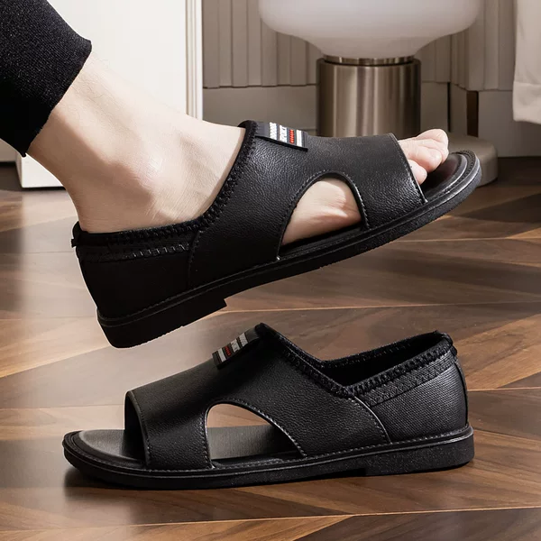 Men's Sandals Summer Soft Sole Non-Slip Open Toe Beach Shoes Fashionable Outer Wear Driving Dad Sandals
