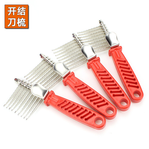 Wholesale Stainless Steel Pet Knotting Comb Long-haired Dog Detangling Knife Comb Teddy Golden Retriever Cleaning Supplies