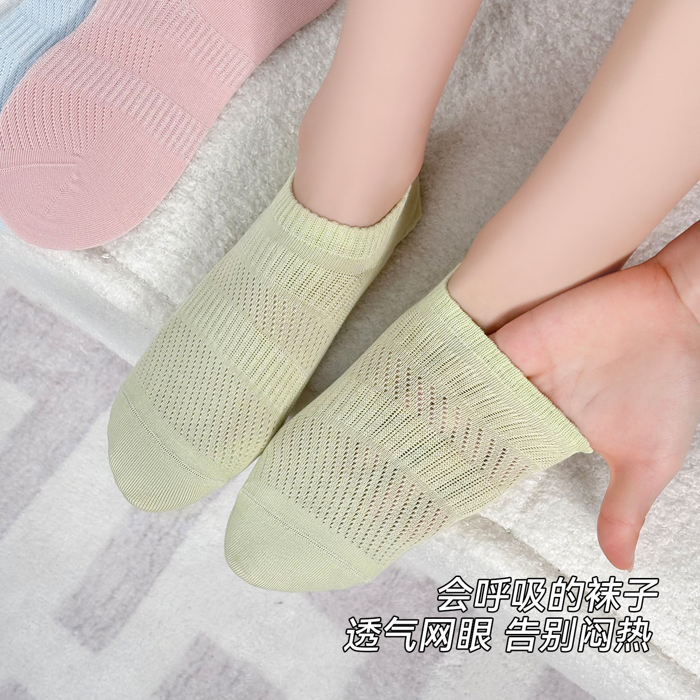 Calcetines de barco, algodón puro para mujer, estilo fino de verano, malla antideslizante japonesa, transpirable, color sólido, calcetines invisibles de todo fósforo, verano