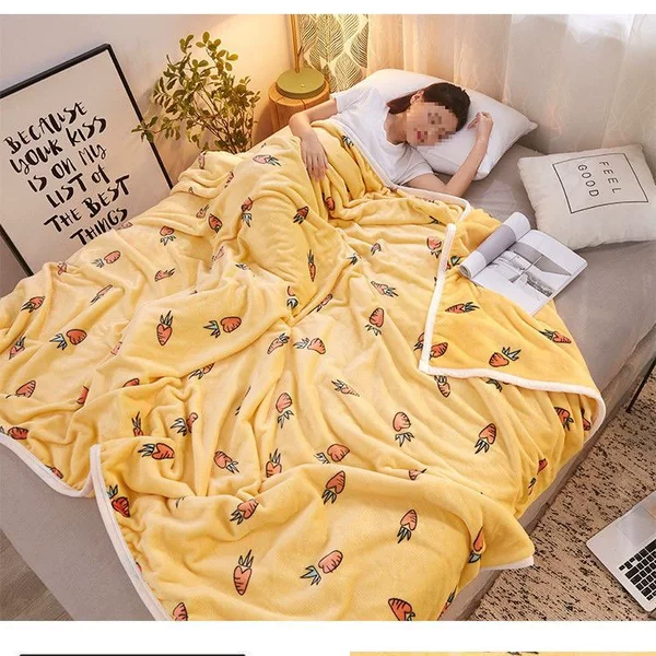 H7J Thickened Super Soft Coral Fleece Blanket Throw Blanket Casual Blanket Single and Double Bed Sheet Blanket