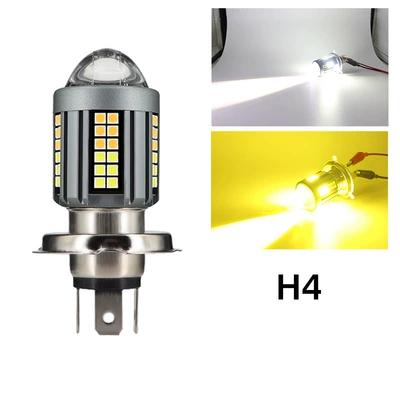 Motorcycle headlights, headlights white and yellow electric vehicle light - h4-white-yellow
