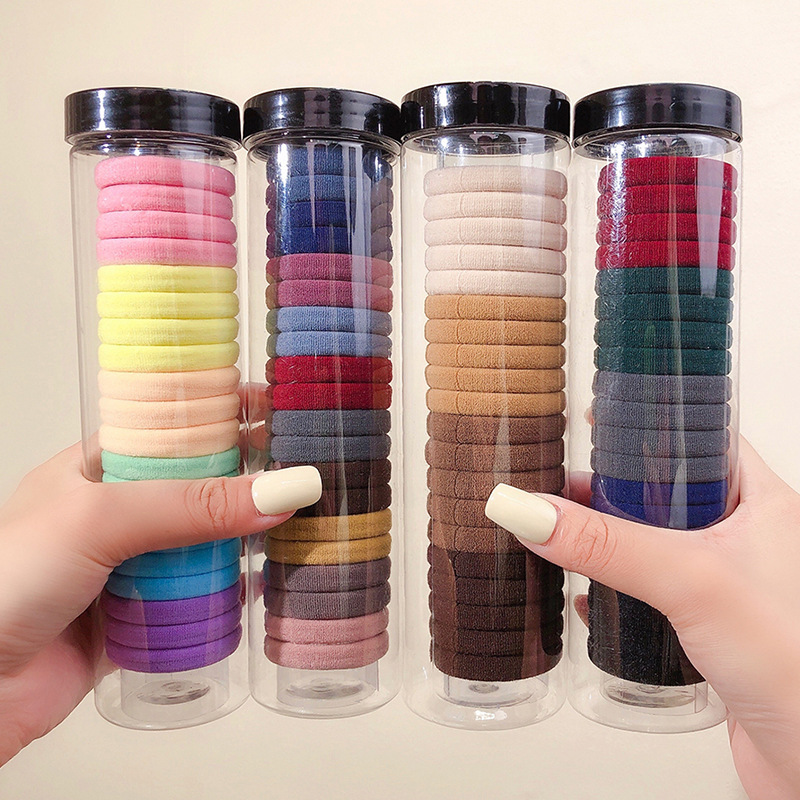 20 Canned Seamless Hair Ring High Elastic Hair Simple Hair Rope Ball Head Tie Hair Towel Ring Hair Accessories