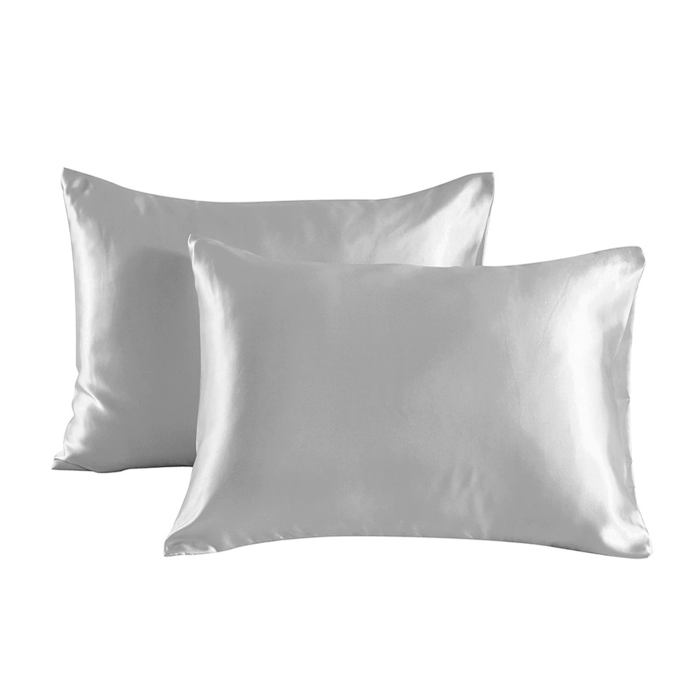 Silk-Feel Double-Sided Pillowcase, Simulated Satin, Multiple Sizes (43×63–51×137 cm), Customizable