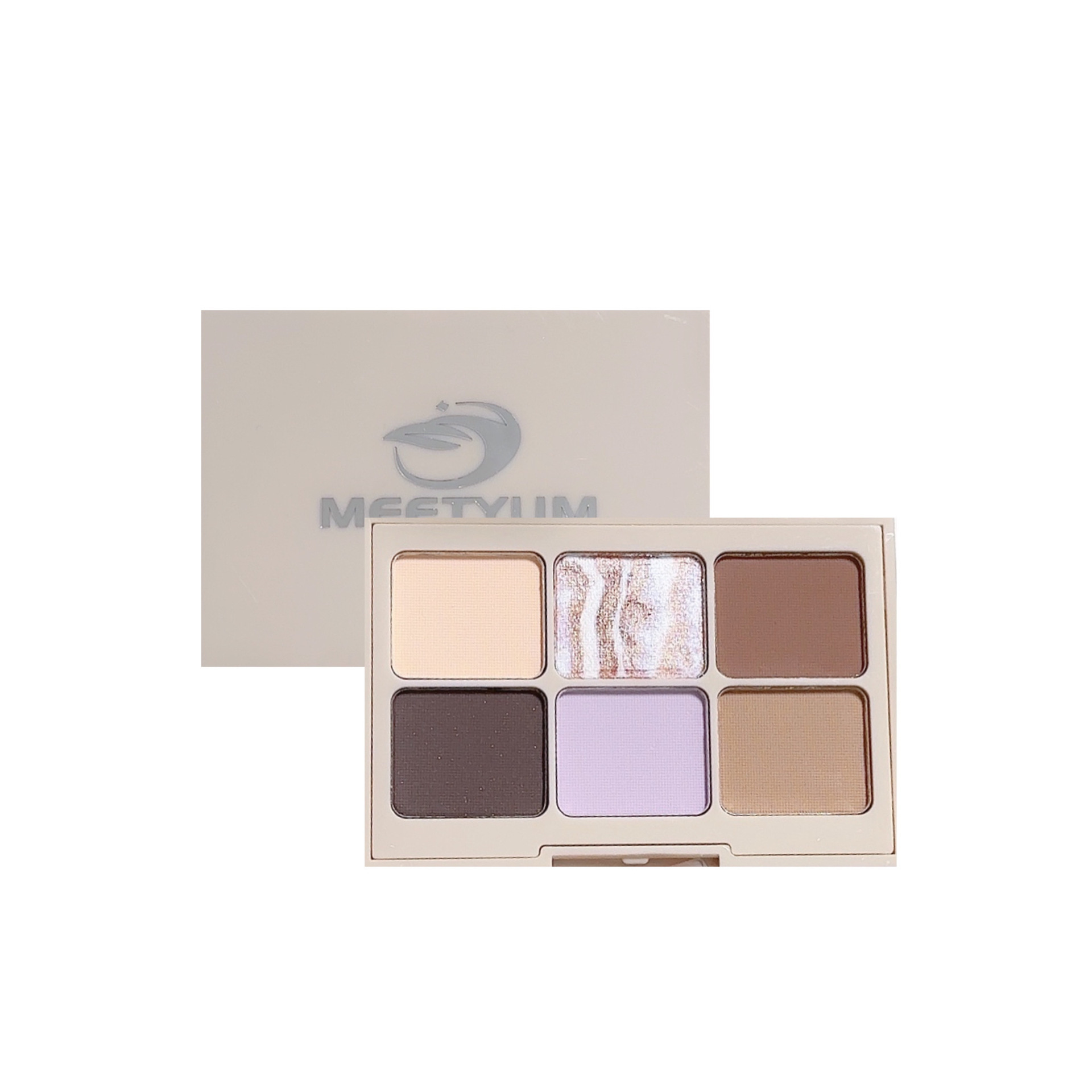 Sombra de ojos de seis colores de roca de arena rota de celebridades de Internet, crema de taro de baja saturación, leche de avena, maquillaje de ojos de café, precio de estudiante