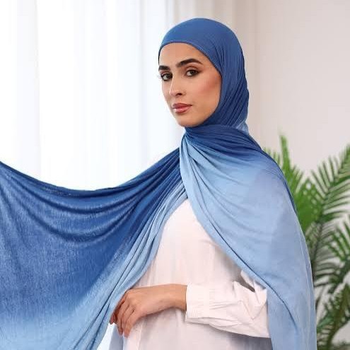 [Light Cotton Gradient Double-Sided Gradient] Cross-Border New High-Quality Silk Long Scarf Ombré Jersey Hijab