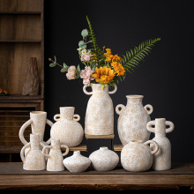 复古刹寂风陶土陶瓷花瓶古朴手工怀旧客厅电视柜茶桌插花装饰摆件