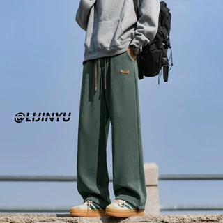 包邮直筒裤子男士秋冬季2025新款百搭时尚卫裤宽松阔腿运动休闲长