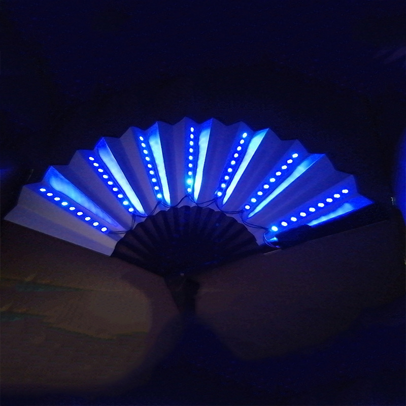 8-pulgadas luminoso ventilador luminoso colorido LED luminoso plegable ventilador bar discoteca fiesta escenario atmósfera props