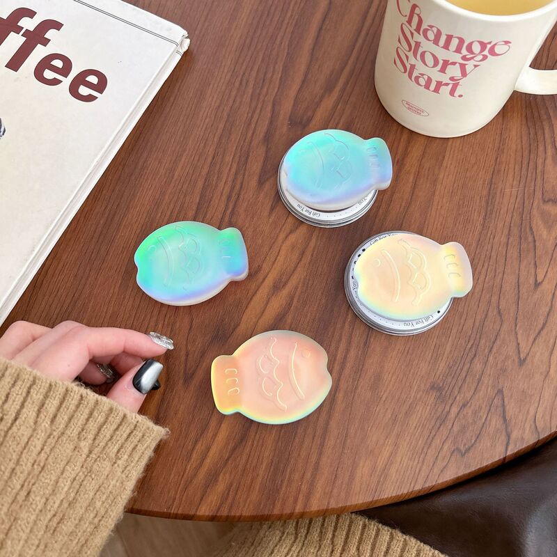 Trendy Popular Glowing Radiant Taiyaki Resin Transparent Airbag Phone Stand Material Phone Case Desktop Binge-Watching