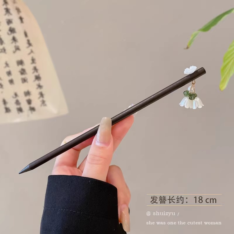 Ébano de mariposa nuevo estilo chino horquilla de las mujeres de alto grado horquilla updo estilo antiguo horquilla simple moderna horquilla tocado