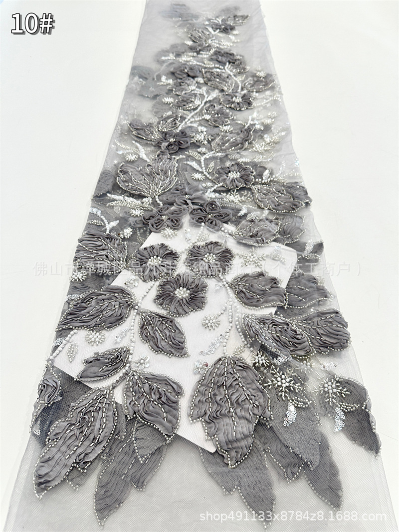 Tubo de cuentas con tela de flor de encaje fresco y hermoso vestido de novia de alta calidad cena falda de baile vestido tela