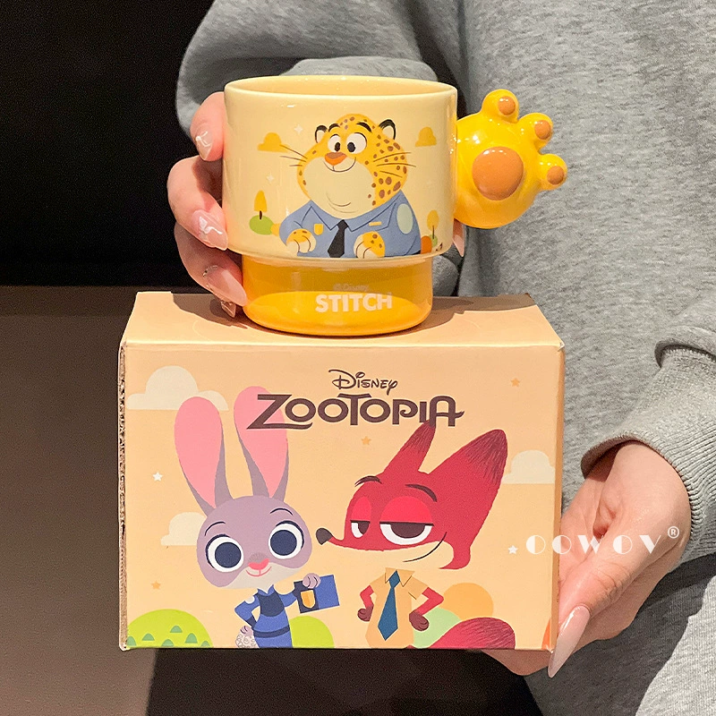 Кружка (Zootopia) набор из 4 керамических чашек, 300 мл каждая, подарочная коробка с Джуди и Ником
