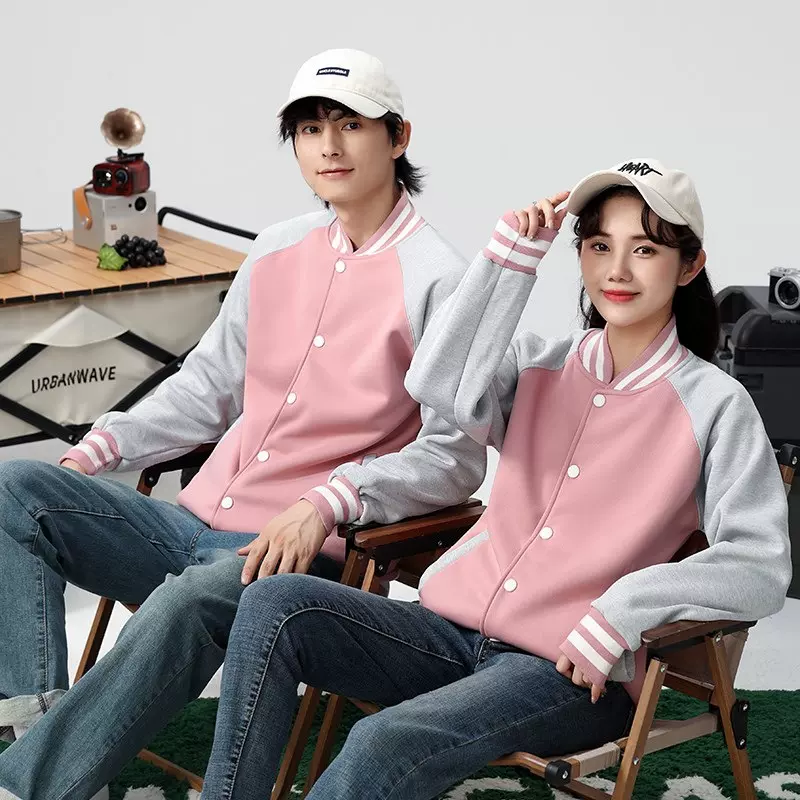 秋冬棒球服定制印字logo立领卫衣工作服装加厚绒拼色外套班服刺绣