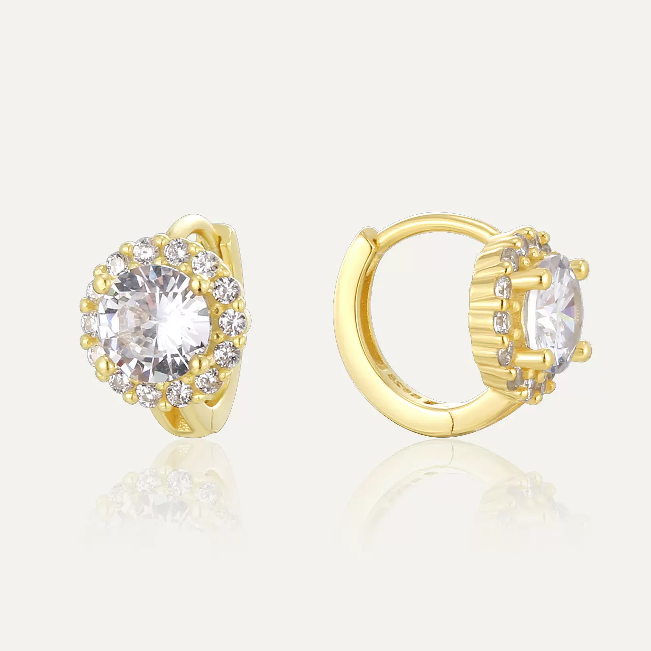 SE0093 S925银法式奢华高级感设计镶满锆石耳环女镀14K金气质耳饰