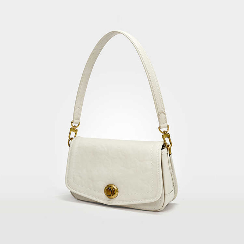 2026 New French Style Underarm Bag Luxury Niche Cowhide Shoulder Bag Genuine Leather Handbag Fashion Small Square Bag - Thumbnail 4