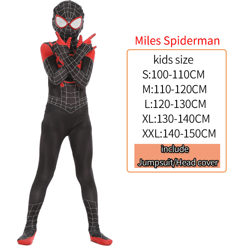 ハロウィーン衣装スパイダーマンマスクマントレオタード男児スパイダーヒーロー遠征服cosスーツ|undefined