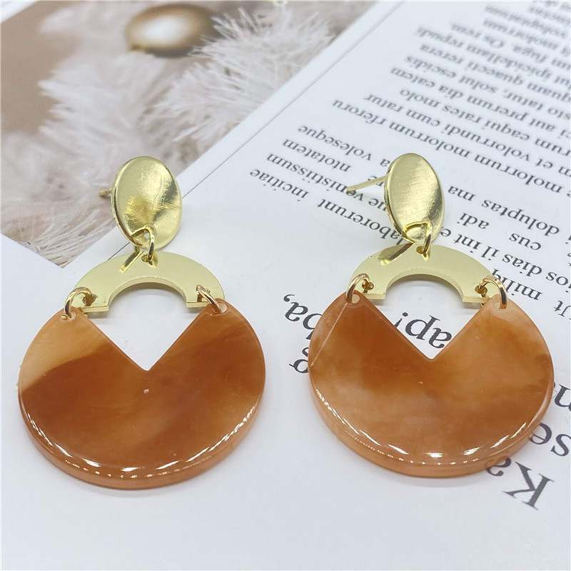 Korean Acrylic Irregular Pattern Tassel Earrings display picture 6